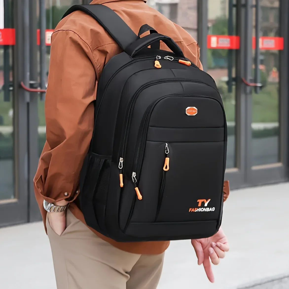 1 Pc Men's Backpack, Large Capacity Waterproof Casual Backpack,Adjustable Computer Backpack - Clikcy