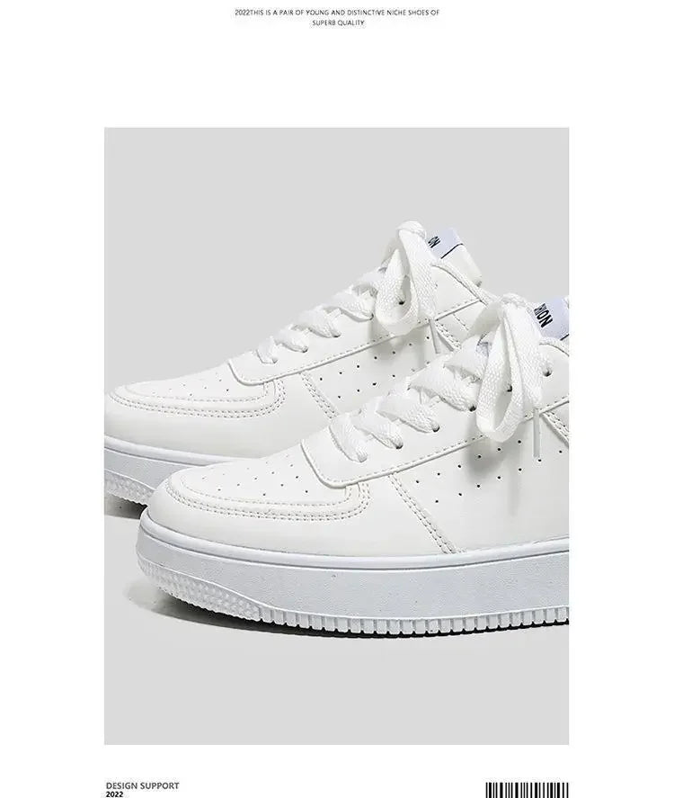 **2025 New White Shoes for Men's Spring Youth Casual Versatile Men's Shoes for Students Pure White Sports Board Shoes - Clikcy