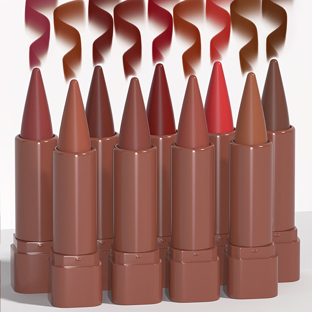 9-Color Gradient Lip Liner Matte Matte Lipstick Long-Lasting Waterproof Non-Stick Lipstick Perfect Gift - Clikcy