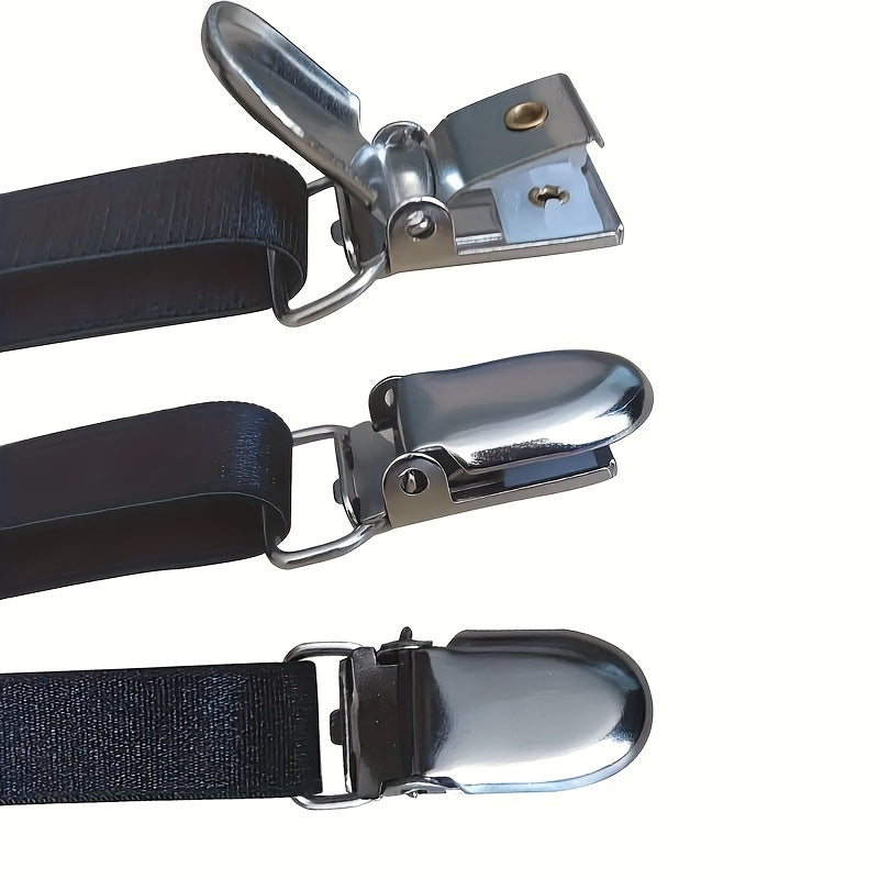 1/2pcs Men'S And Women'S Shirt Garter with Adjustable Shirt Tail Clip, with Anti Slip Lock to Keep The Shirt Tucked Into Pants As a Men'S Fashion Accessory - Clikcy