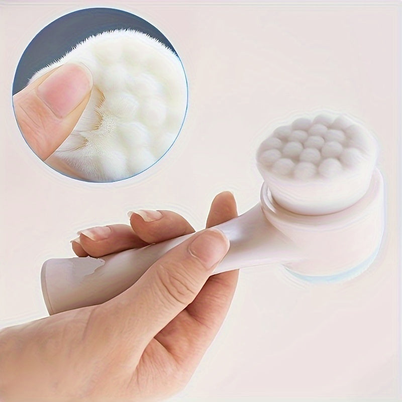 2-In-1 Silicone Face Cleanser - Gentle Exfoliation & Massage, Dual Soft Brushes Suitable for All Skin Types, Fragrance-Free - Clikcy