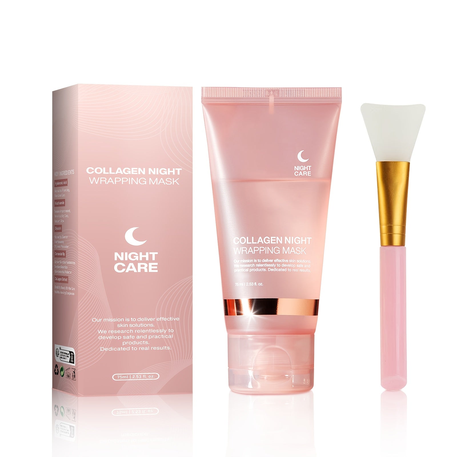 2.5 Fluid Ounces of Collagen Night Moisturizing Mask, Containing Hyaluronic Acid And Niacinamide, Enhances Skin Elasticity, Brightens Complexion, Hydrates, Tightens, And Smooths Fine Lines, Fragrance-Free, Suitable for All Sk - Clikcy