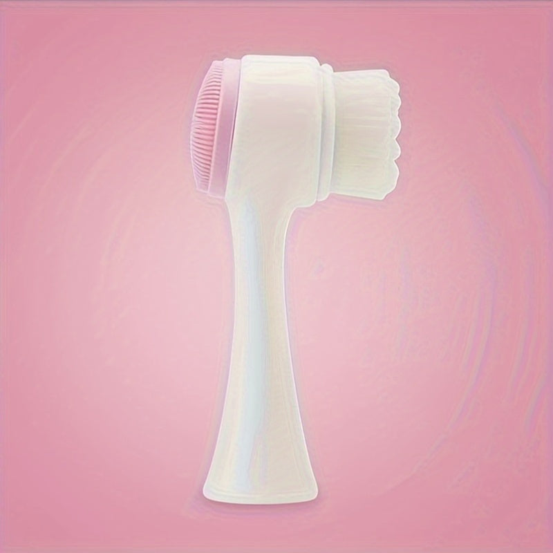 2-In-1 Silicone Face Cleanser - Gentle Exfoliation & Massage, Dual Soft Brushes Suitable for All Skin Types, Fragrance-Free - Clikcy