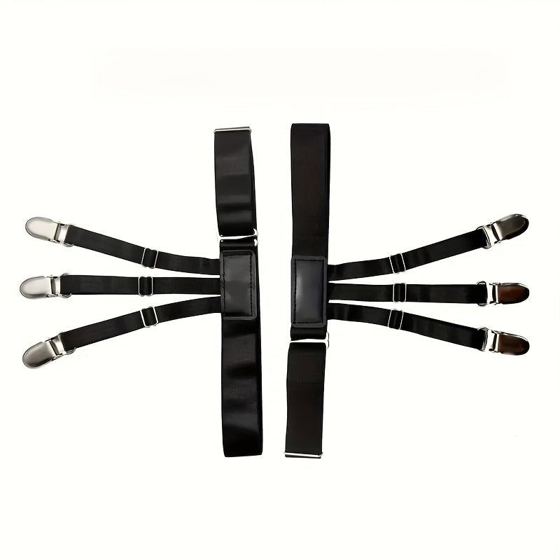 1/2pcs Men'S And Women'S Shirt Garter with Adjustable Shirt Tail Clip, with Anti Slip Lock to Keep The Shirt Tucked Into Pants As a Men'S Fashion Accessory - Clikcy