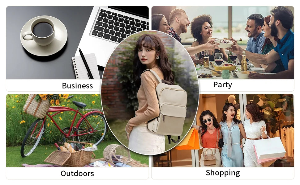 New Simple Large Capacity Backpack Women Travel Business Teacher Backpack Laptop Shoulder Bag Girl School Student Backpack Purse - Clikcy