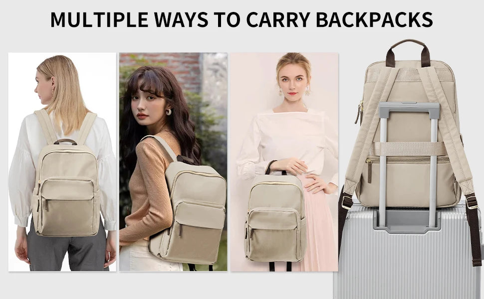 New Simple Large Capacity Backpack Women Travel Business Teacher Backpack Laptop Shoulder Bag Girl School Student Backpack Purse - Clikcy