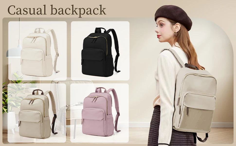 New Simple Large Capacity Backpack Women Travel Business Teacher Backpack Laptop Shoulder Bag Girl School Student Backpack Purse - Clikcy