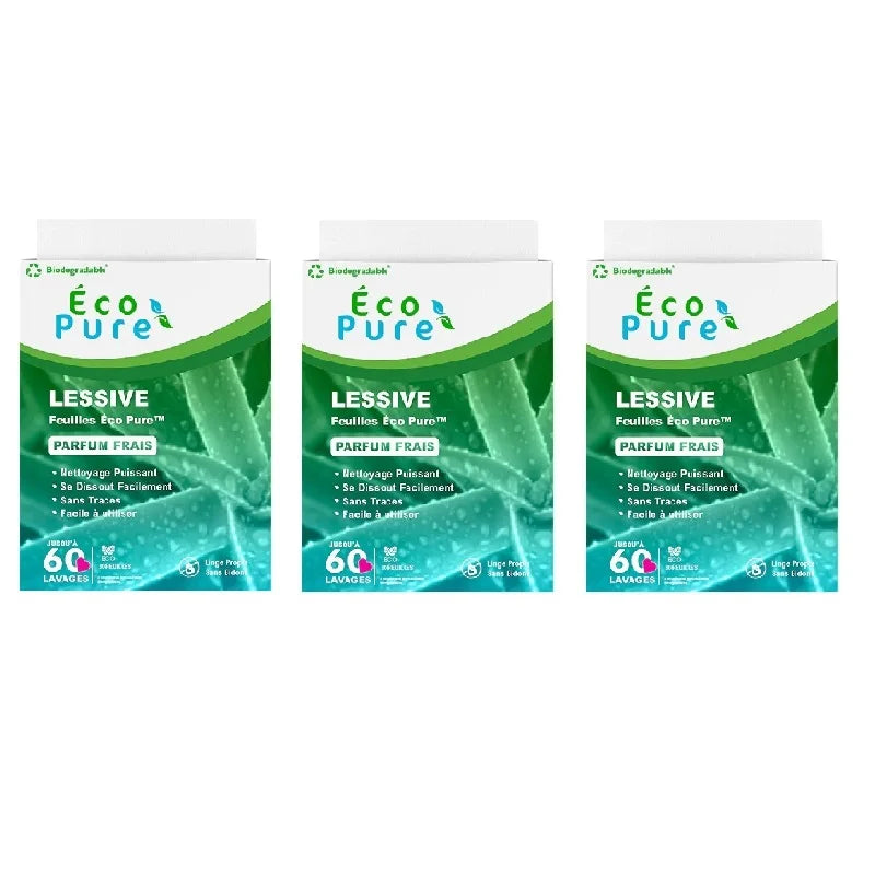 3/6 box Eco Pure Laundry Detergent Sheets - Vegan, No Plastic Jug, No Mess & Liquid Free Laundry Sheets in Washer Hypoallergenic - Clikcy
