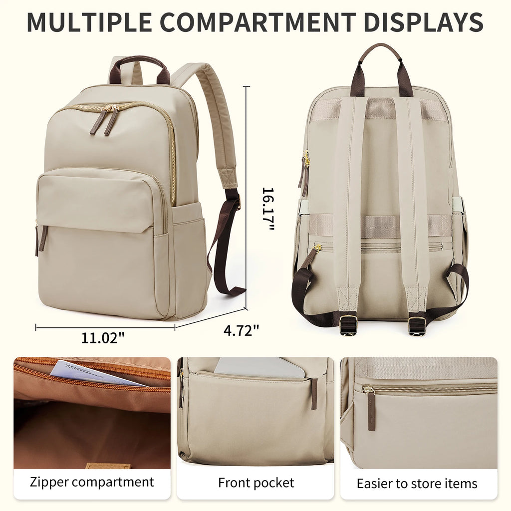 New Simple Large Capacity Backpack Women Travel Business Teacher Backpack Laptop Shoulder Bag Girl School Student Backpack Purse - Clikcy