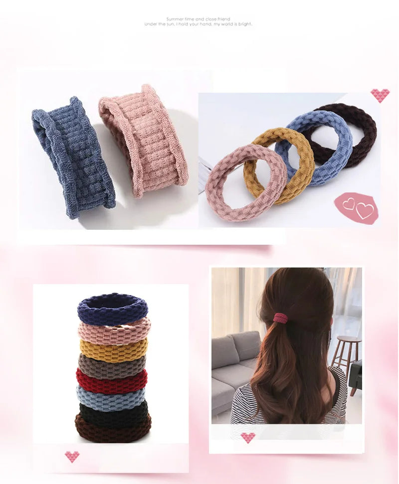 10PCS Women Girls Simple Basic Elastic Hair Bands Ties Scrunchie Ponytail Holder Rubber Bands Fashion Headband Hair Accessories - Clikcy