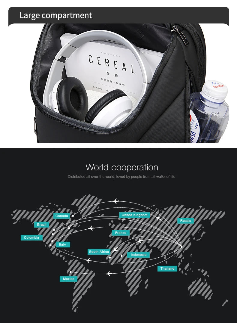 BANGE USB Charging Waterproof Laptop Backpack 17 Computer Bag Travel Business Hiking Backpacks School Back Pack Mochila For Men - Clikcy