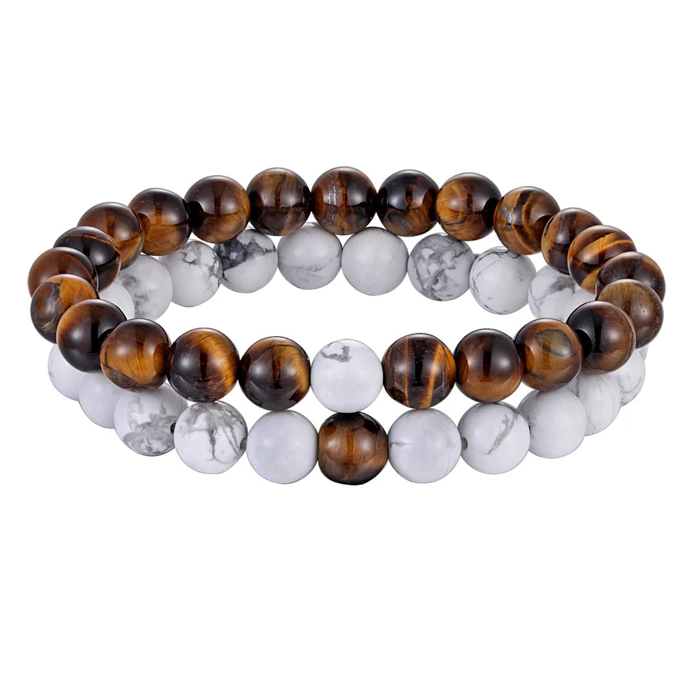 XQNI Various Combination Styles Beaded Bracelets For Men & Women For Couples Jewelry Stretch Elastic Rope DIY Size Birthday Gift - Clikcy