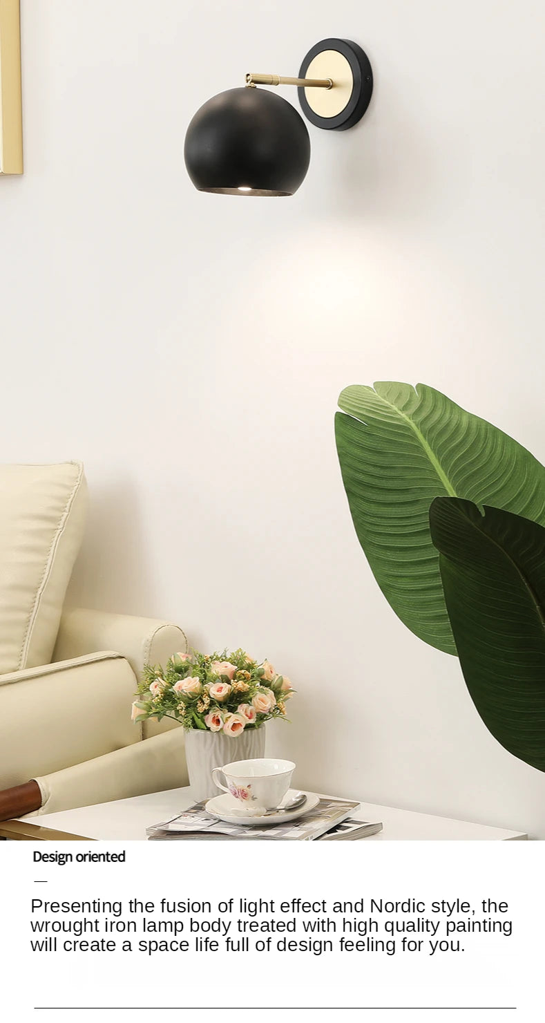 LED Wall Lamp for Bedroom Bedside Lamp Modern Lighting Mirror Front Lamp Living Dining Room Kitchen Sofa Background Wall Lights - Clikcy