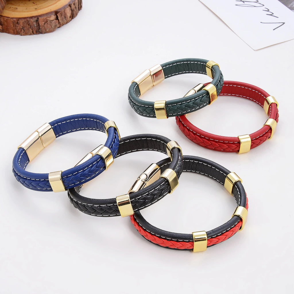 Classic Braided Leather Bracelet For Women Zinc Alloy Metal Mens Jewelry Bracelets Femme Accessories 2021 браслет мужской - Clikcy