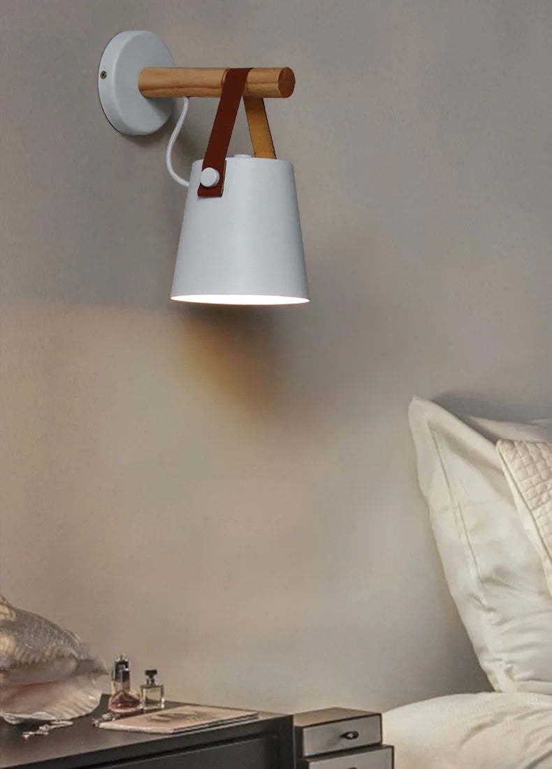 Aisilan LED Wall Lamps for Living Room/Bed Room/Corridor Wall Sconces Light E27 Bulb Nordic Wooden Wall Light - Clikcy