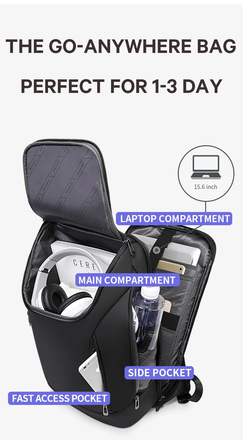 BANGE USB Charging Waterproof Laptop Backpack 17 Computer Bag Travel Business Hiking Backpacks School Back Pack Mochila For Men - Clikcy