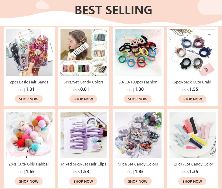 3Pcs/Lot Korean Printing Large Hair Bands For Women Girl Elastic Hair Ring Fashion Scrunchies Dating Party Headdress Accessories - Clikcy