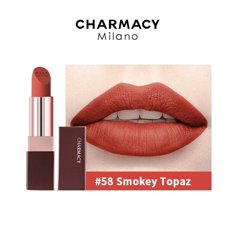 CHARMACY Matte Durable Easy To Wear Lipstick Natural Matte Red Velvet Lip Stick Lip Coloring Makeup Women Beauty Cosmetics - Clikcy