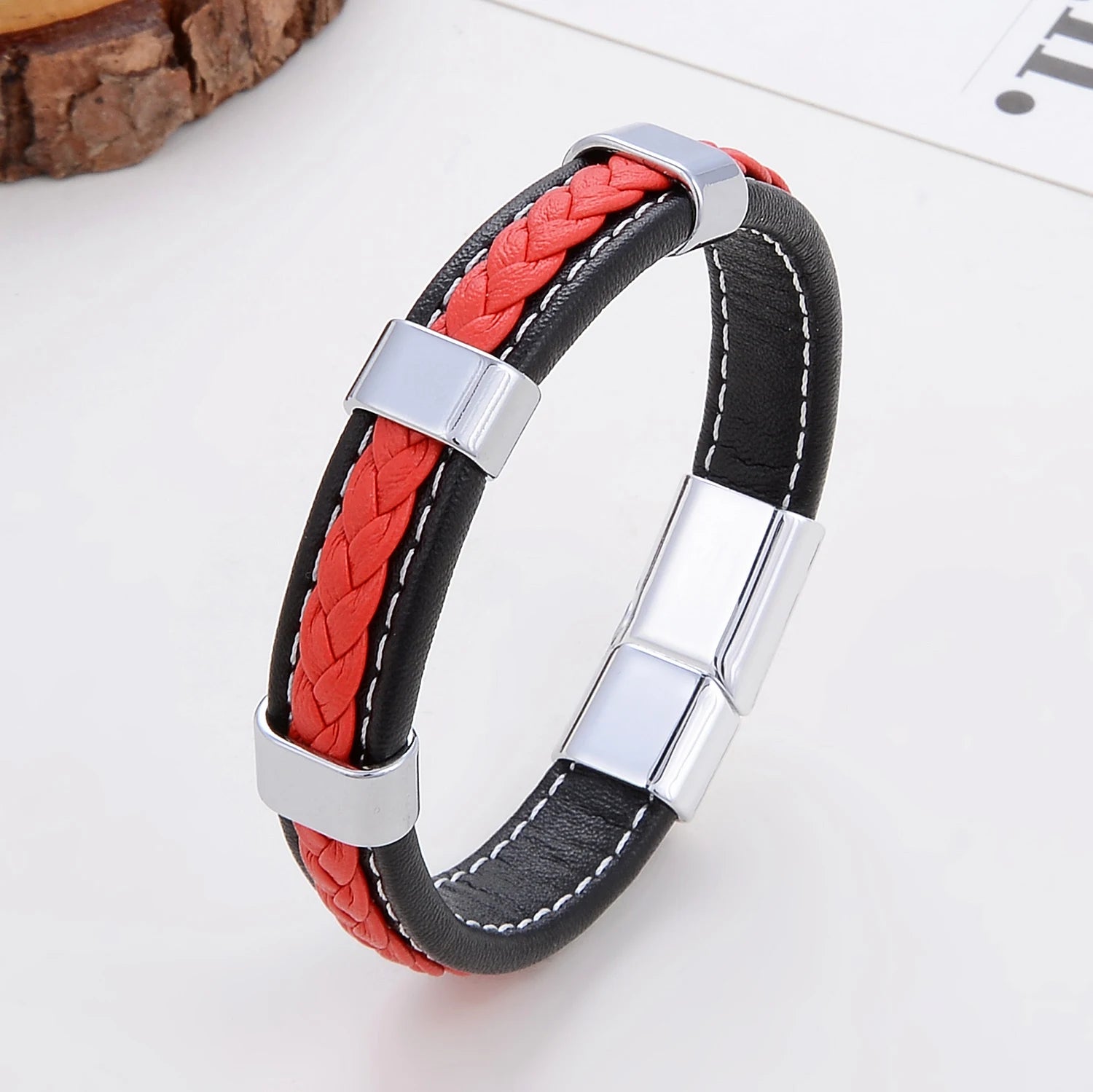 Classic Braided Leather Bracelet For Women Zinc Alloy Metal Mens Jewelry Bracelets Femme Accessories 2021 браслет мужской - Clikcy