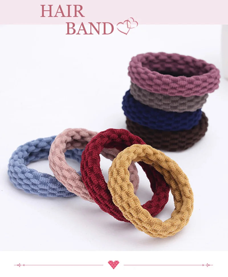 10PCS Women Girls Simple Basic Elastic Hair Bands Ties Scrunchie Ponytail Holder Rubber Bands Fashion Headband Hair Accessories - Clikcy