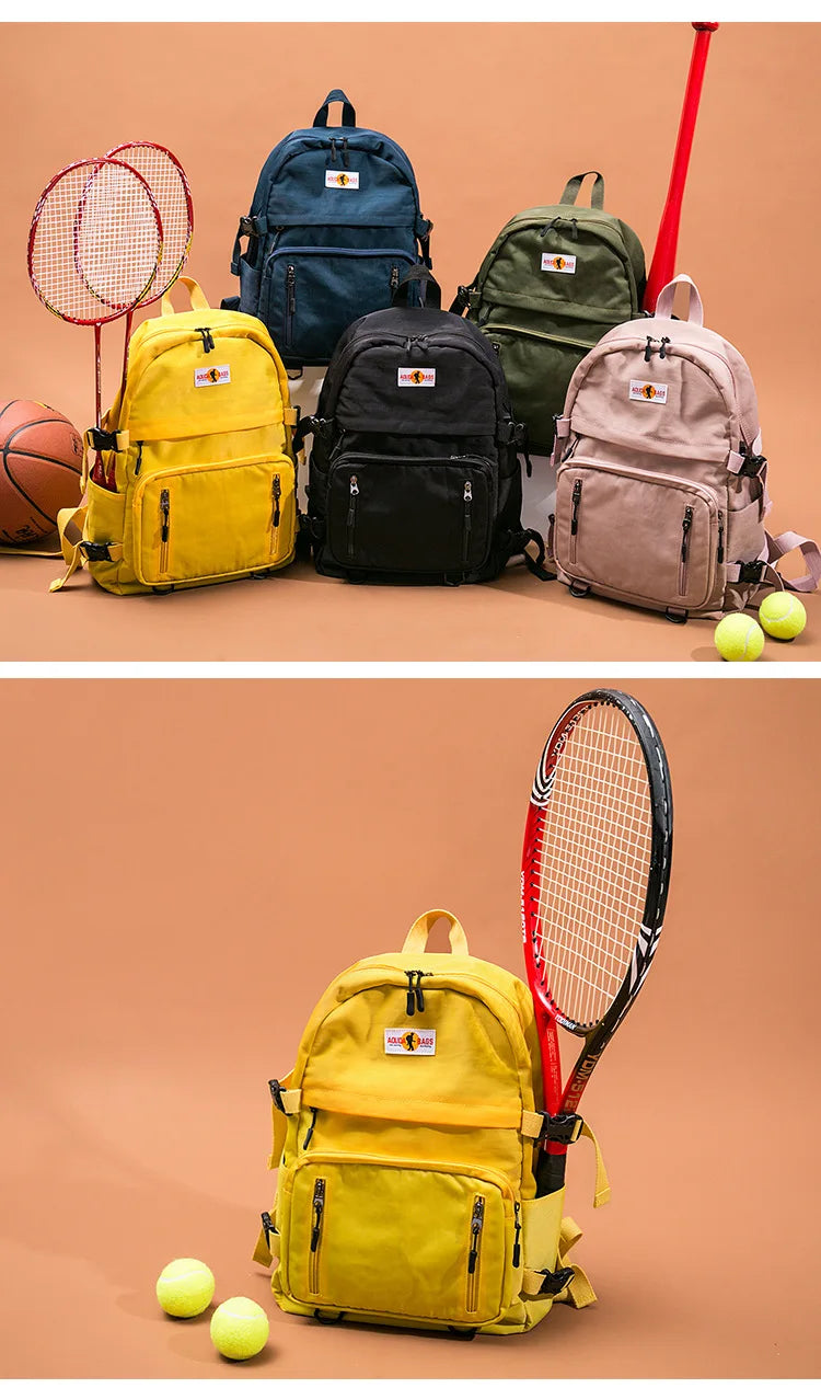 Fashion Leisure Yellow Backpack Waterproof Large School Backpack For Teenager USB College Back pack - Clikcy