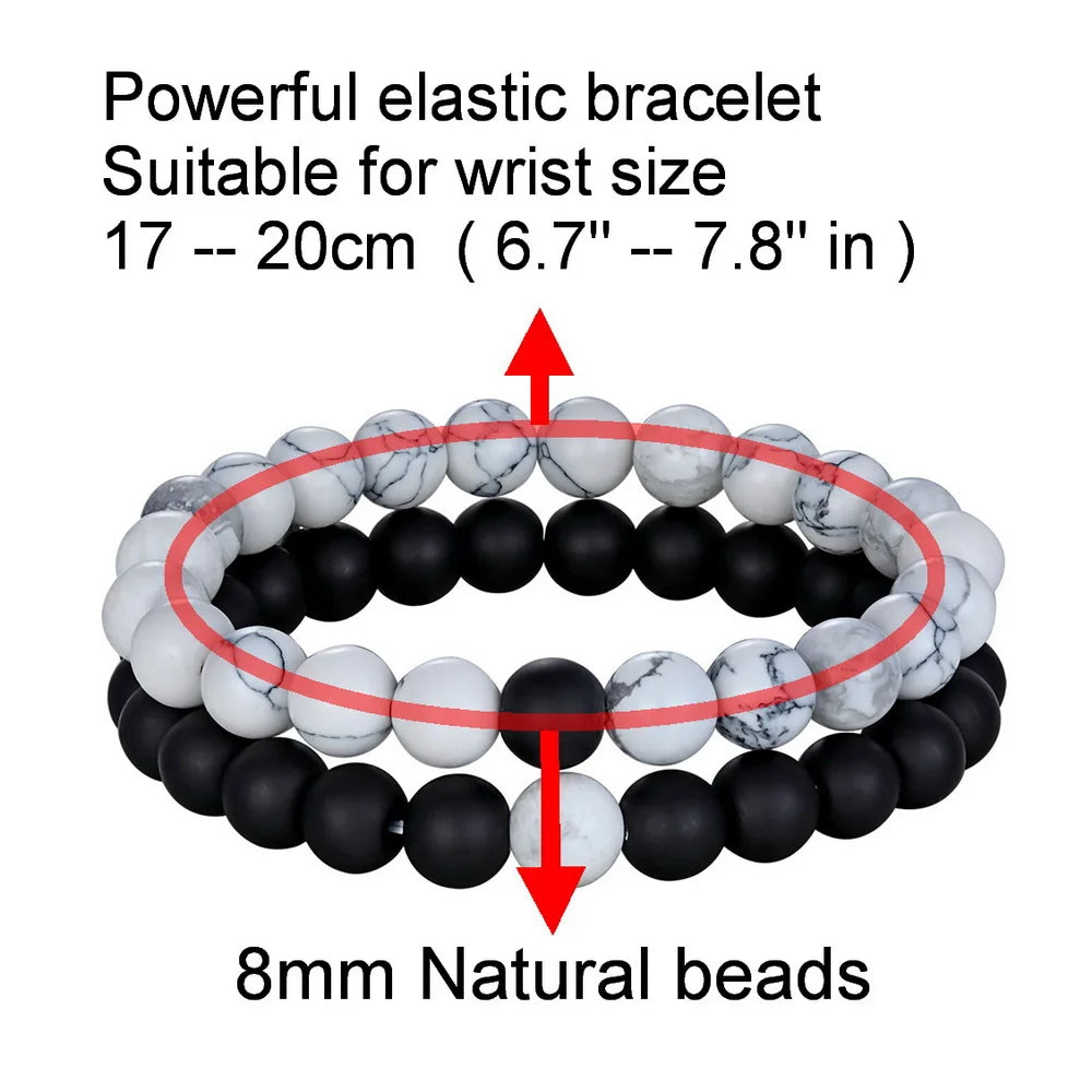 XQNI Various Combination Styles Beaded Bracelets For Men & Women For Couples Jewelry Stretch Elastic Rope DIY Size Birthday Gift - Clikcy