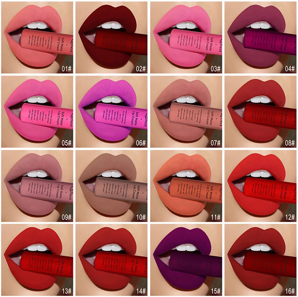 Matte Liquid Lipstick Waterproof Long Lasting Velvet Lip Gloss Tint Tube Matte Nude Pigment Red Black Makeup Cosmetics Lipsticks - Clikcy