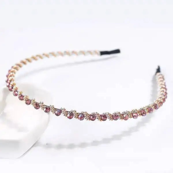 Headwear Fashion Women Hair Hoop Ladies Crystal Rhinestone Pearl Hairband Headband Head Piece Hair Band Accessories - Clikcy