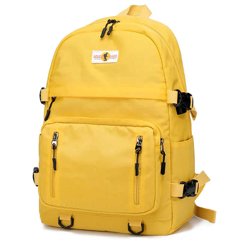 Fashion Leisure Yellow Backpack Waterproof Large School Backpack For Teenager USB College Back pack - Clikcy