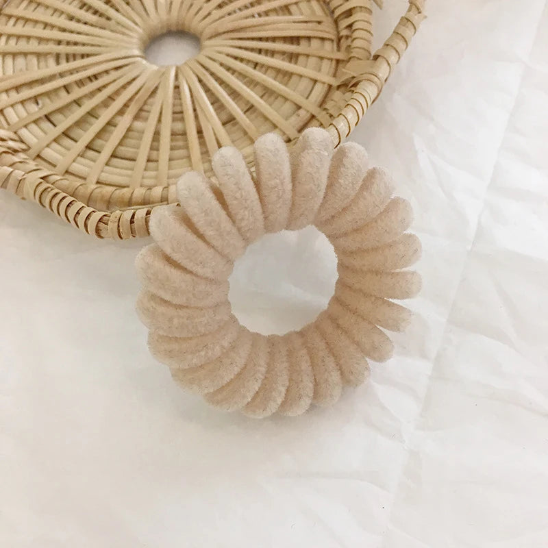 Elastic Knit Telephone Wire Hair Bands Girl Woman Hair Accessories Rubber Band Headwear Hair Rope Spiral Shape Hair Ties - Clikcy