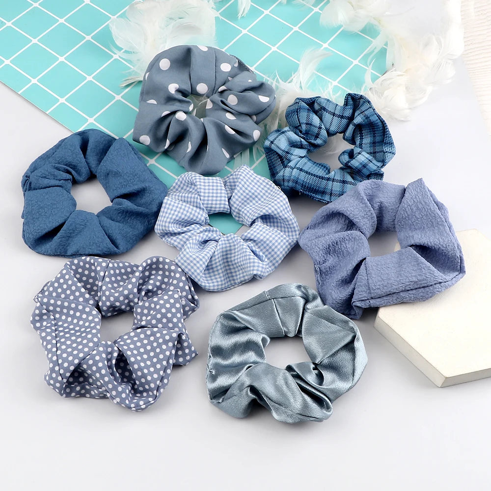 3Pcs/Lot Korean Printing Large Hair Bands For Women Girl Elastic Hair Ring Fashion Scrunchies Dating Party Headdress Accessories - Clikcy