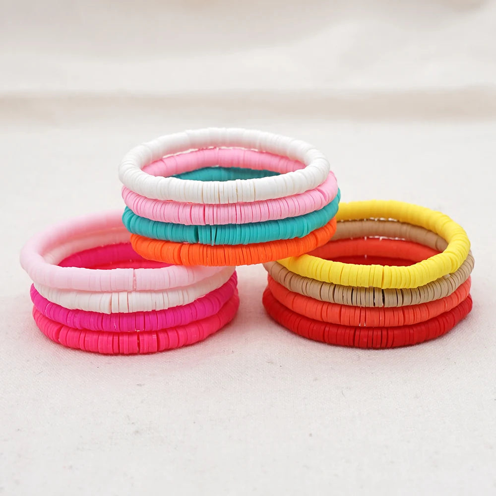 Handmade Colorful Polymer Clay Bracelets Pure Handmade Bead Boho Bracelet for Man and Woman Cheap Items and Free Shipping - Clikcy