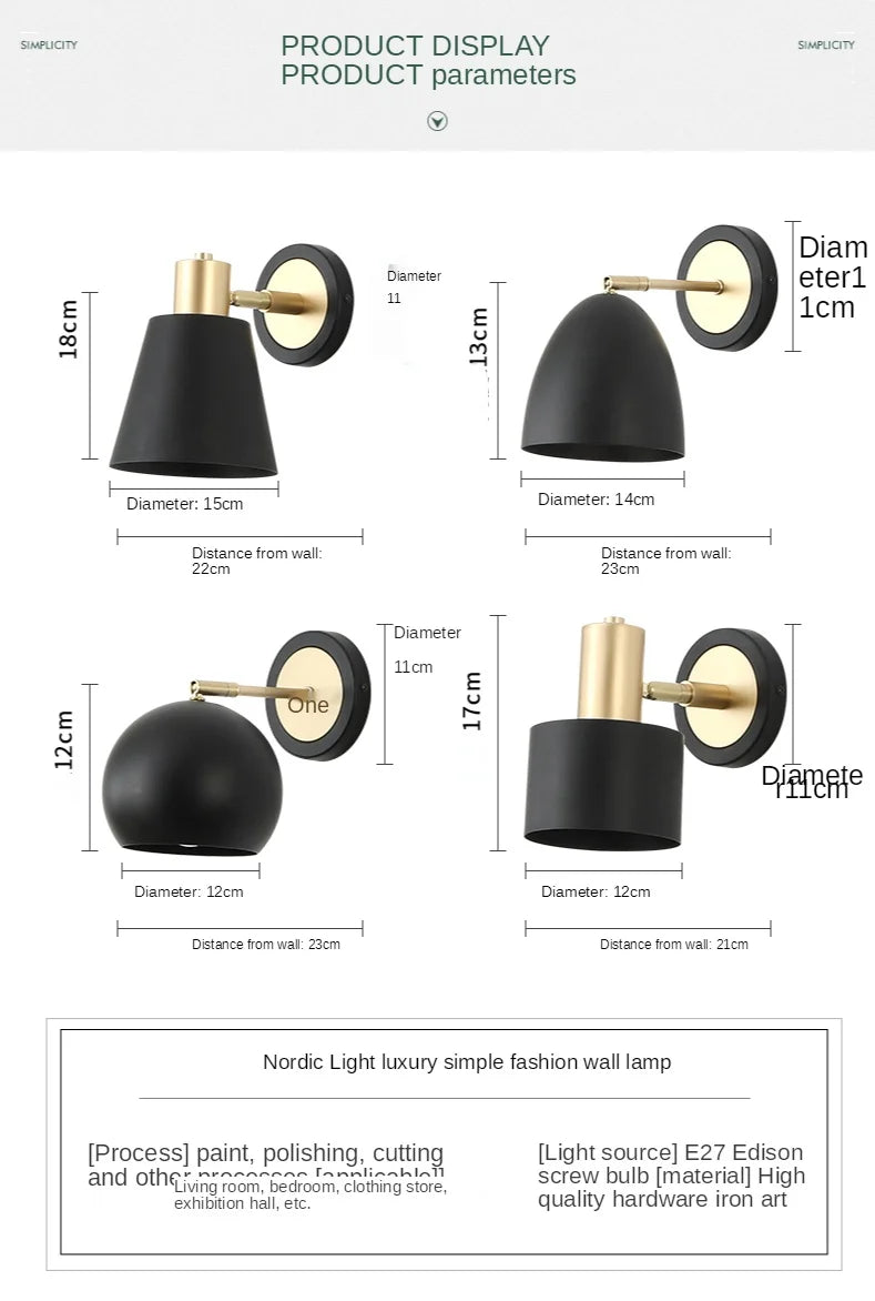 LED Wall Lamp for Bedroom Bedside Lamp Modern Lighting Mirror Front Lamp Living Dining Room Kitchen Sofa Background Wall Lights - Clikcy