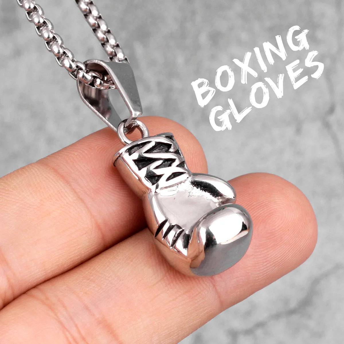 Fitness Gym Bodybuilding Boxing Gloves Stainless Steel Men Necklaces Pendants Chain for Boyfriend Male Jewelry Gift Wholesale - Clikcy