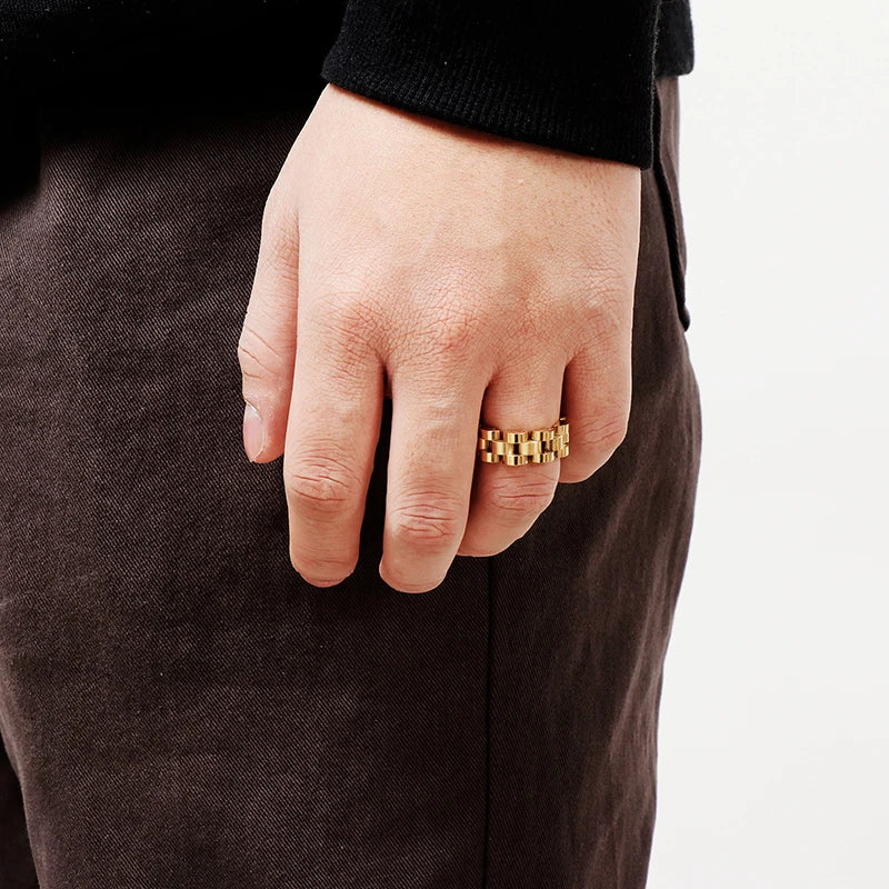 Stainless Steel Ring for Men Colorful Bike Chain Rings Women Stainless Steel 8mm Chain Link Finger Rings  Biker Cheap Jewelry - Clikcy