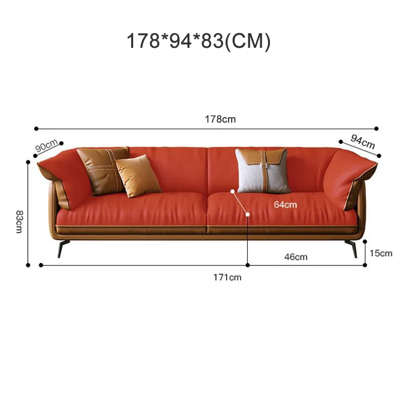 Modern Minimalist Living Room Leather Sofa  Apartment Furniture Set Combination Wtih Customzied Color - Clikcy