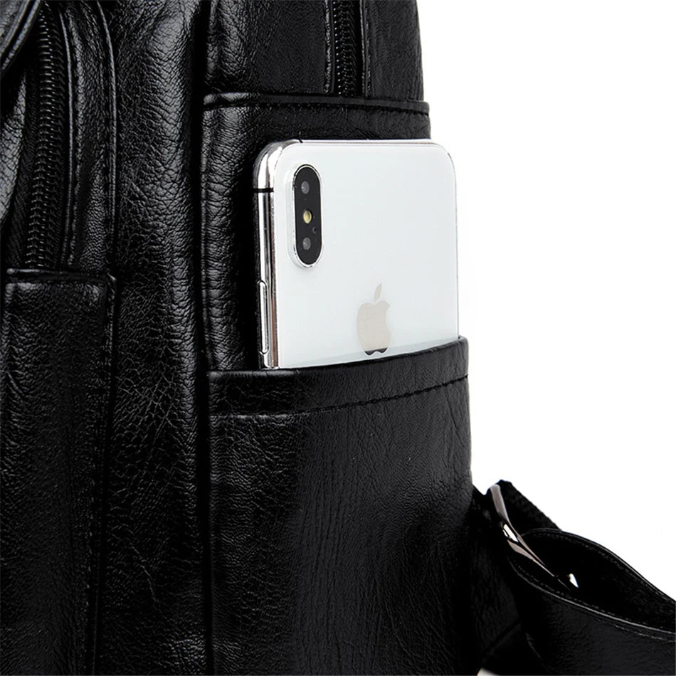 High Quality Soft Leather Backpacks Purses for Women Casual Daypack Vintage Bagpack School Bags for Teen Girls Mochilas Rucksack