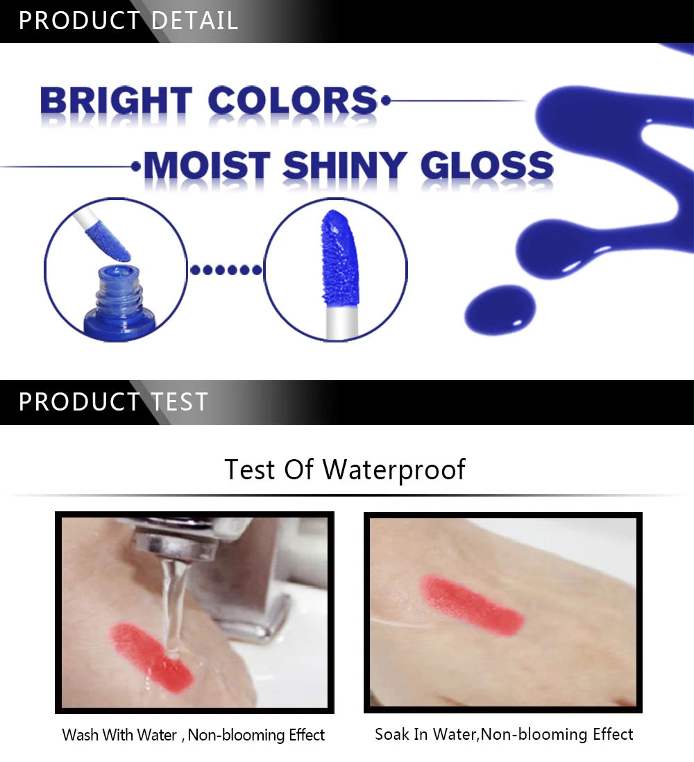 Matte Liquid Lipstick Waterproof Long Lasting Velvet Lip Gloss Tint Tube Matte Nude Pigment Red Black Makeup Cosmetics Lipsticks - Clikcy