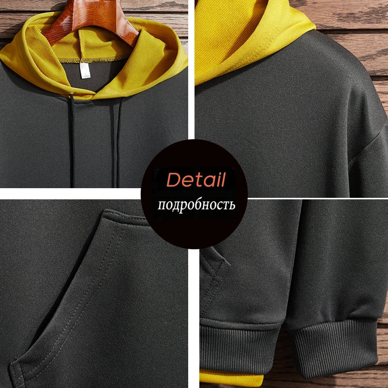 New Men Casual Hoodies Sweatshirts Mens Spring Autumn Solid Color Fashion Harajuku Streetwear Hoodies Sweatshirts Tops Male - Clikcy