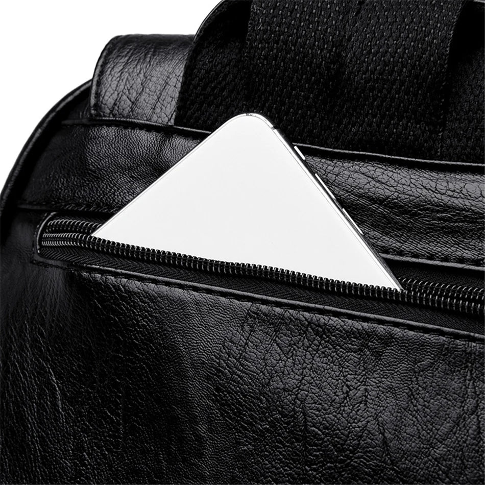 High Quality Soft Leather Backpacks Purses for Women Casual Daypack Vintage Bagpack School Bags for Teen Girls Mochilas Rucksack