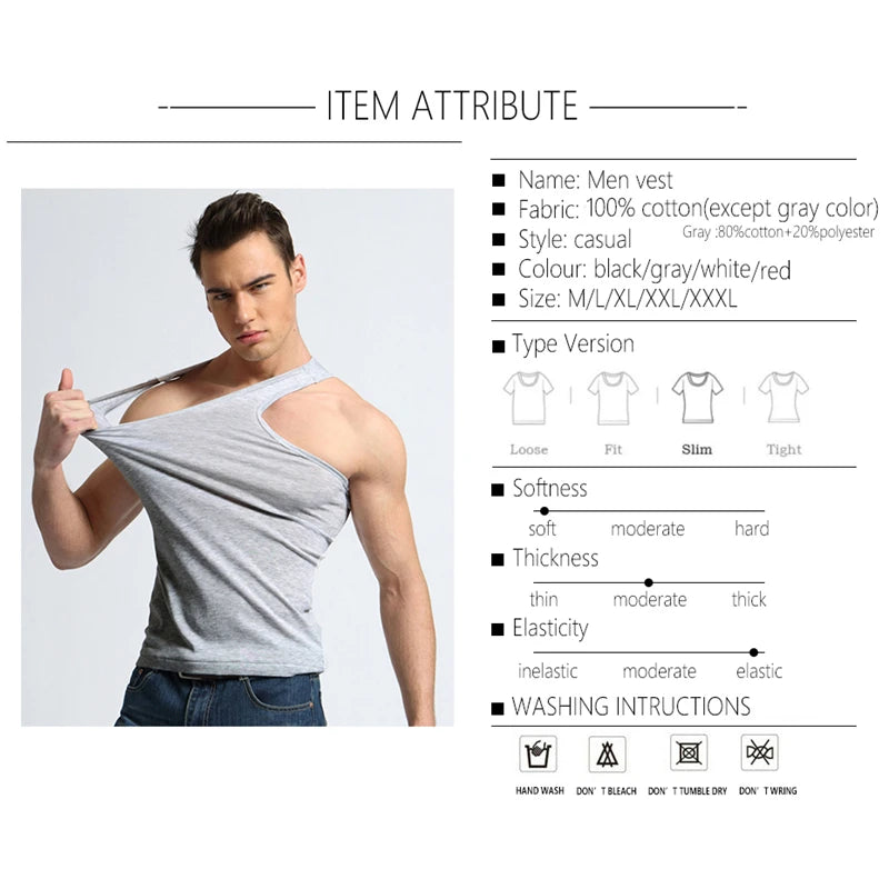 TFETTER Men's Underwear Cotton Tank Top Men High Quality Bodybuilding Singlet Sleeveless Slim Fit Vest Men Tank Tops - Clikcy