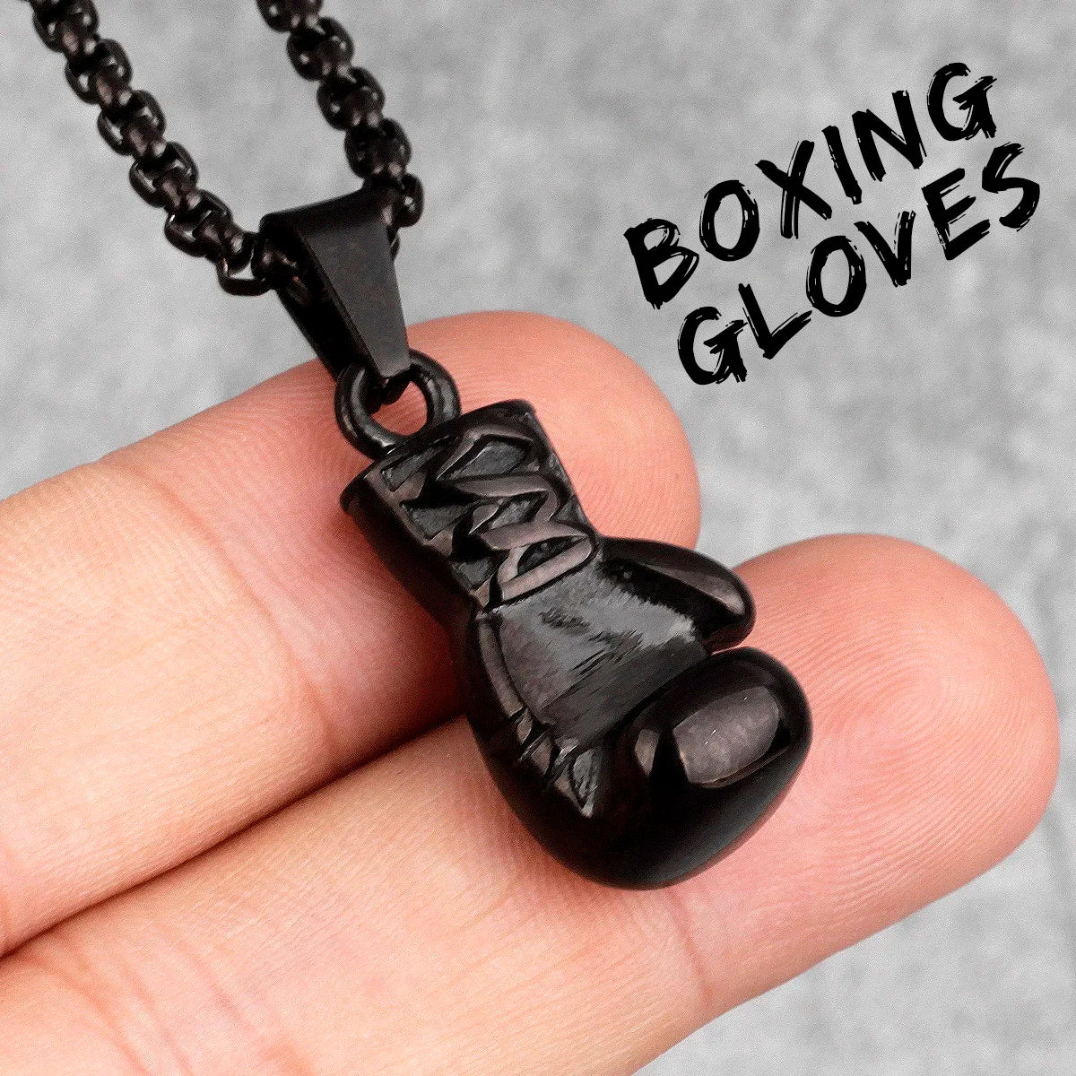 Fitness Gym Bodybuilding Boxing Gloves Stainless Steel Men Necklaces Pendants Chain for Boyfriend Male Jewelry Gift Wholesale