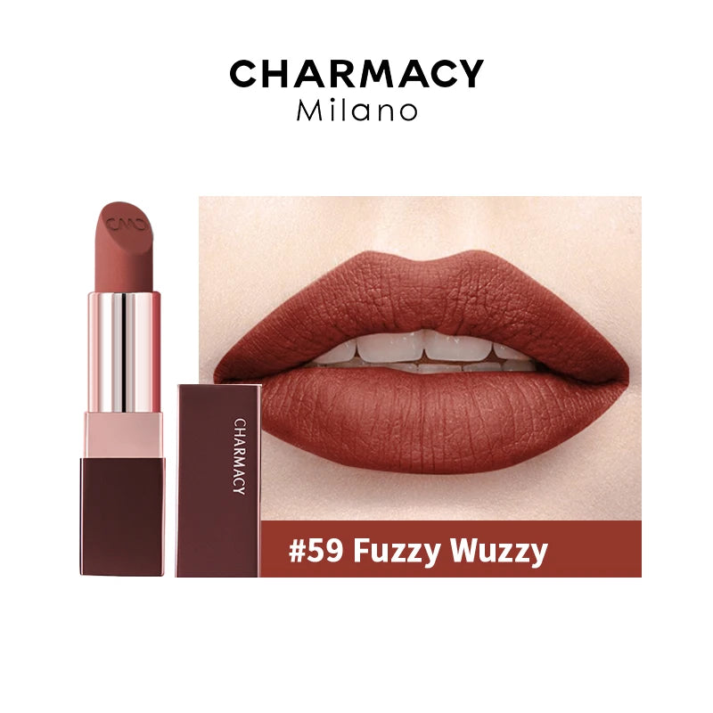 CHARMACY Matte Durable Easy To Wear Lipstick Natural Matte Red Velvet Lip Stick Lip Coloring Makeup Women Beauty Cosmetics - Clikcy