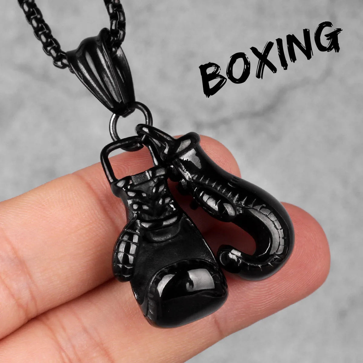 Fitness Gym Bodybuilding Boxing Gloves Stainless Steel Men Necklaces Pendants Chain for Boyfriend Male Jewelry Gift Wholesale - Clikcy