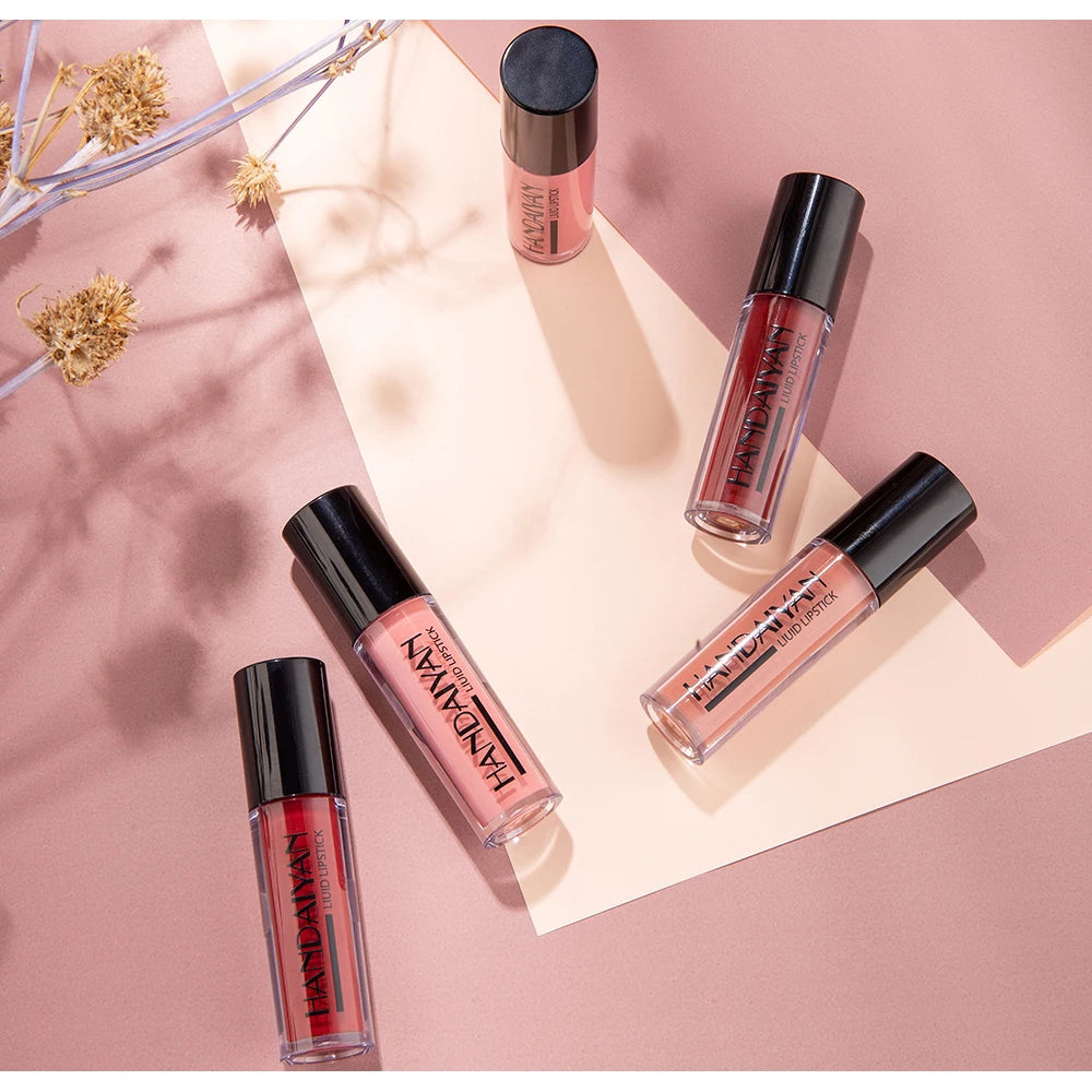 4Colors/Set Matte Liquid Lipstick Kit Women Makeup Set Matt Lipstick Lips Make up Cosmetics Tint Lip Gloss Waterproof - Clikcy