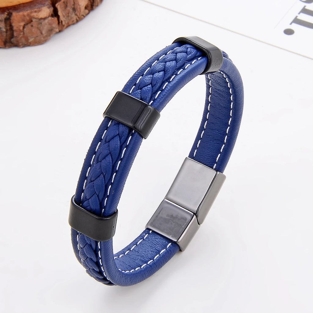 Classic Braided Leather Bracelet For Women Zinc Alloy Metal Mens Jewelry Bracelets Femme Accessories 2021 браслет мужской - Clikcy