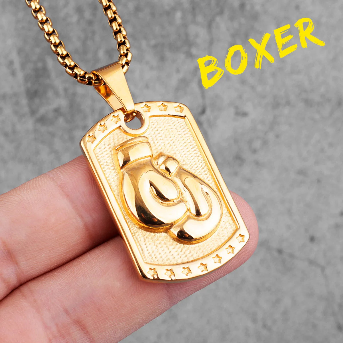 Fitness Gym Bodybuilding Boxing Gloves Stainless Steel Men Necklaces Pendants Chain for Boyfriend Male Jewelry Gift Wholesale - Clikcy