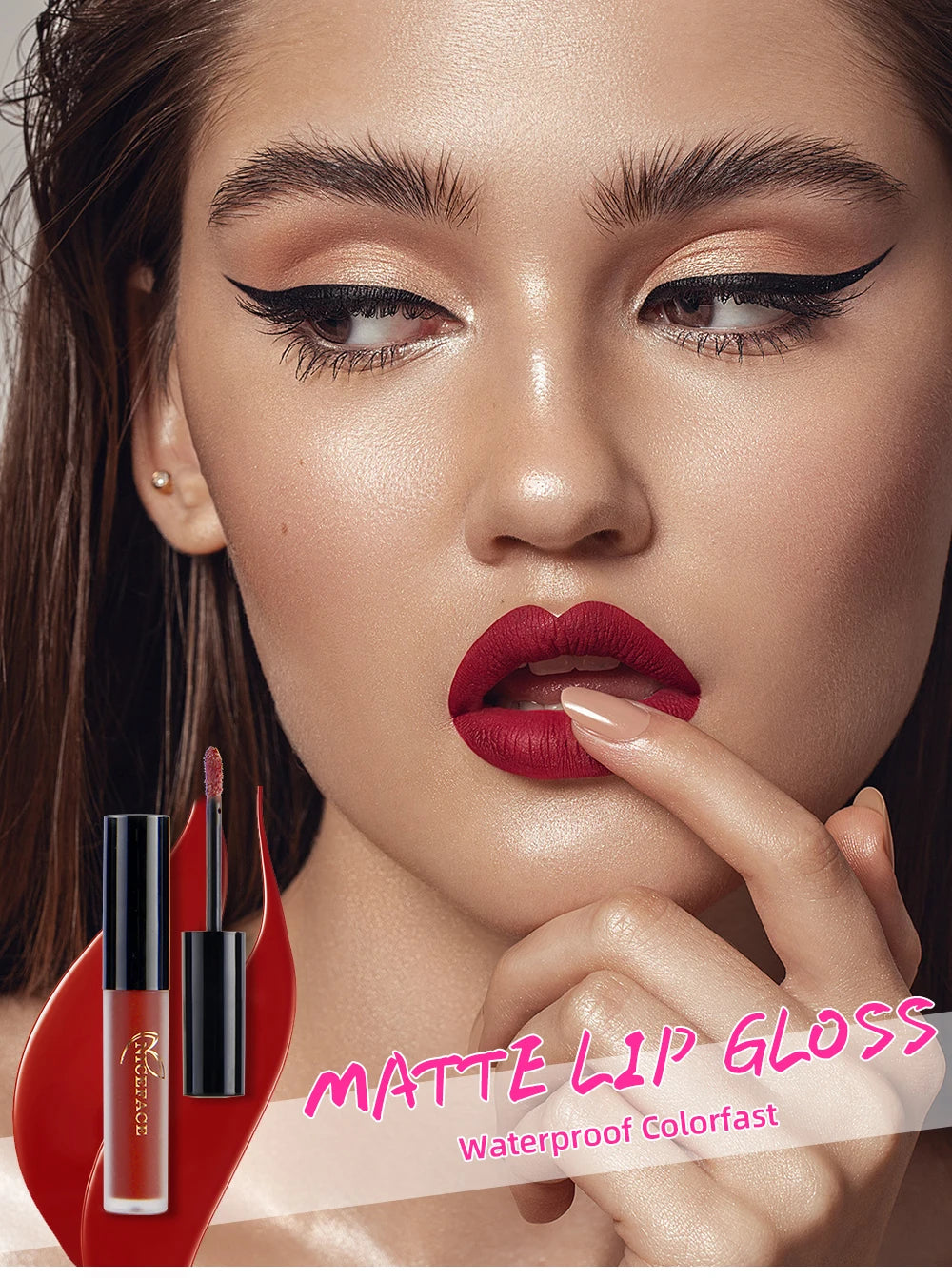 NICEFACE Matte Liquid Lipstick Waterproof Long Lasting Lip Gloss Tint Sexy Red Nude Purple Metallic Lipsticks Makeup Cosmetics - Clikcy