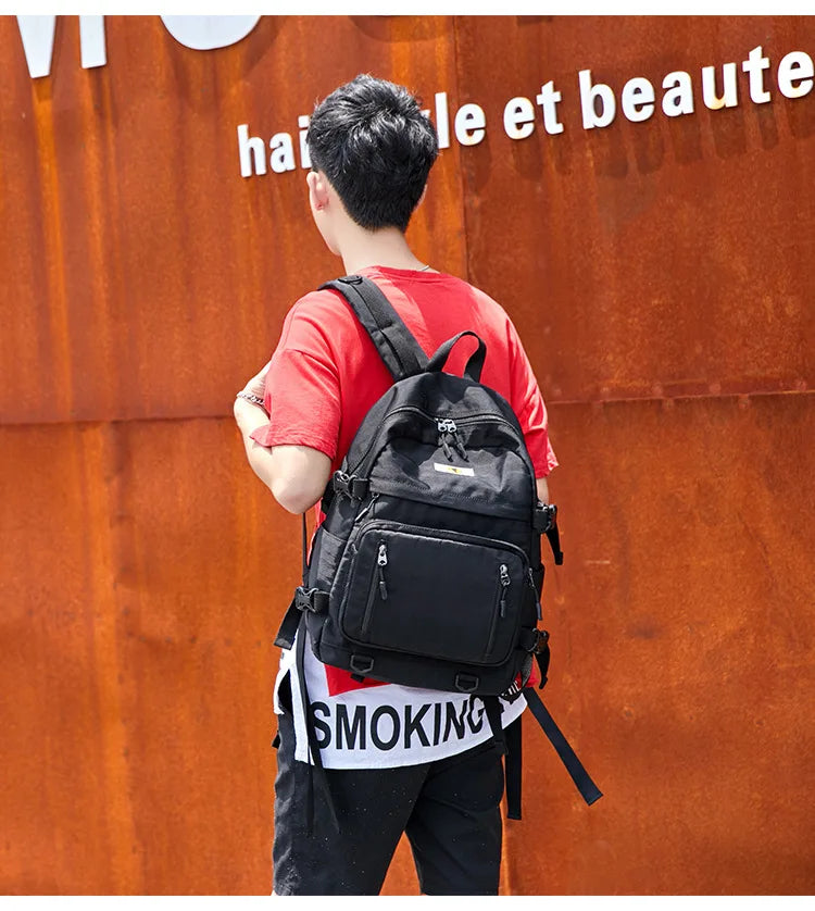 Fashion Leisure Yellow Backpack Waterproof Large School Backpack For Teenager USB College Back pack - Clikcy