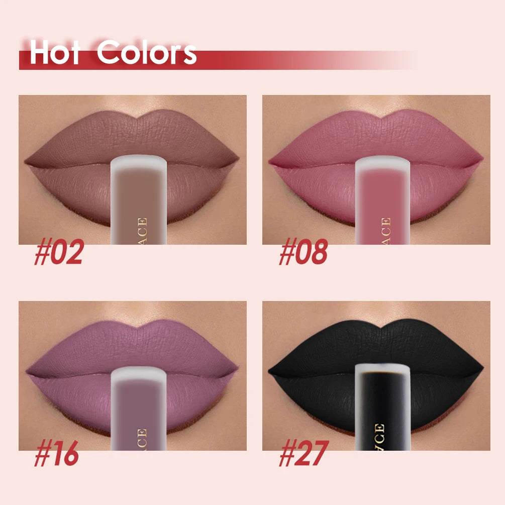 NICEFACE Matte Liquid Lipstick Waterproof Long Lasting Lip Gloss Tint Sexy Red Nude Purple Metallic Lipsticks Makeup Cosmetics - Clikcy